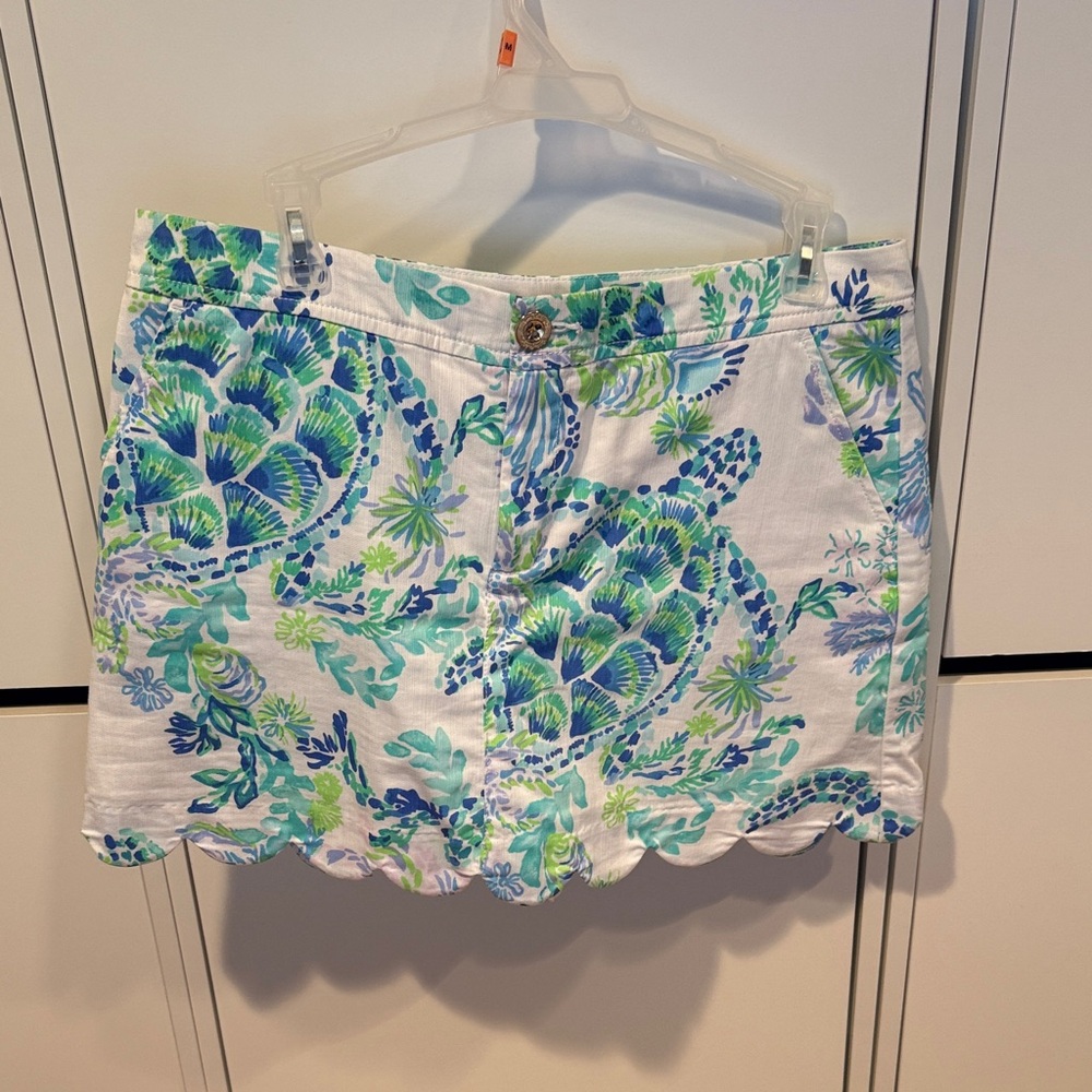 Lilly Pulitzer White and Blue Mini Skirt